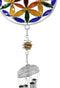 Stained Glass Colorful Flower Of Life Sacred Geometry Metal Wind Chime Suncatcher