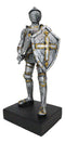 Medieval Armory Valiant Crusader Knight Of Cross With Axe And Shield Figurine