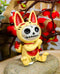 Ebros Japanese Beckoning Fox Maneki Kitsune Furry Bones Figurine 3" Tall Furrybones Skeleton Collectible Statue