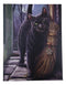 Brush With Magick Black Cat With Pentagram Broom Wood Framed Canvas Wall Decor
