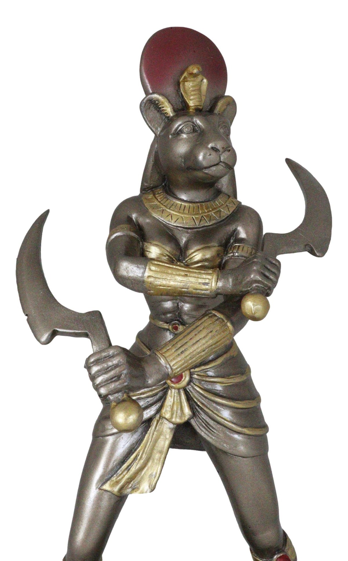 Classical Egyptian Goddess Sekhmet Ra With Solar Disc And Uraeus Statue 11"H - Ebros Gift