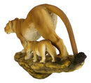 Safari African Lion Queen Lioness With Cub Family Statue 11"L Animal Collectible