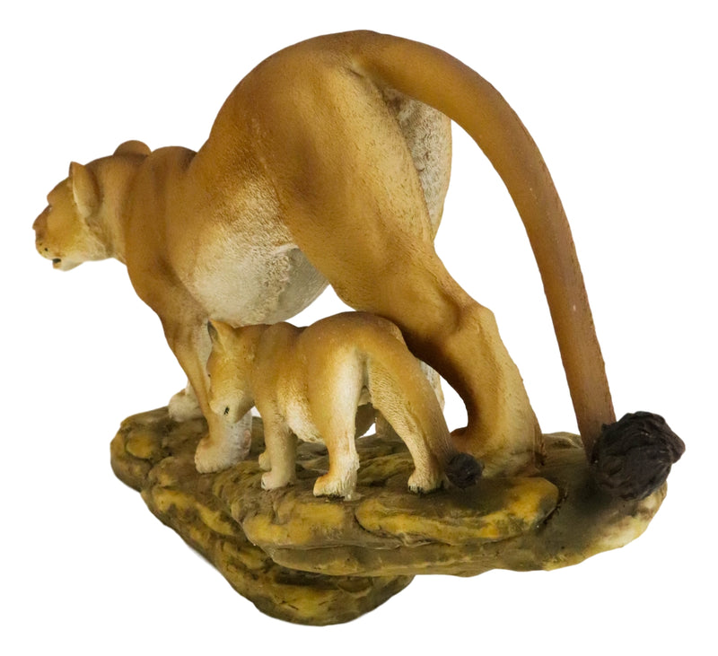 Safari African Lion Queen Lioness With Cub Family Statue 11"L Animal Collectible