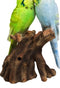 Ebros Parakeets Perching on Branch with Motion Activated Bird Sound Figurine