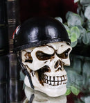 Day of The Dead Biker Skull Skeleton with Red Cross Black Helmet Mini Figurine