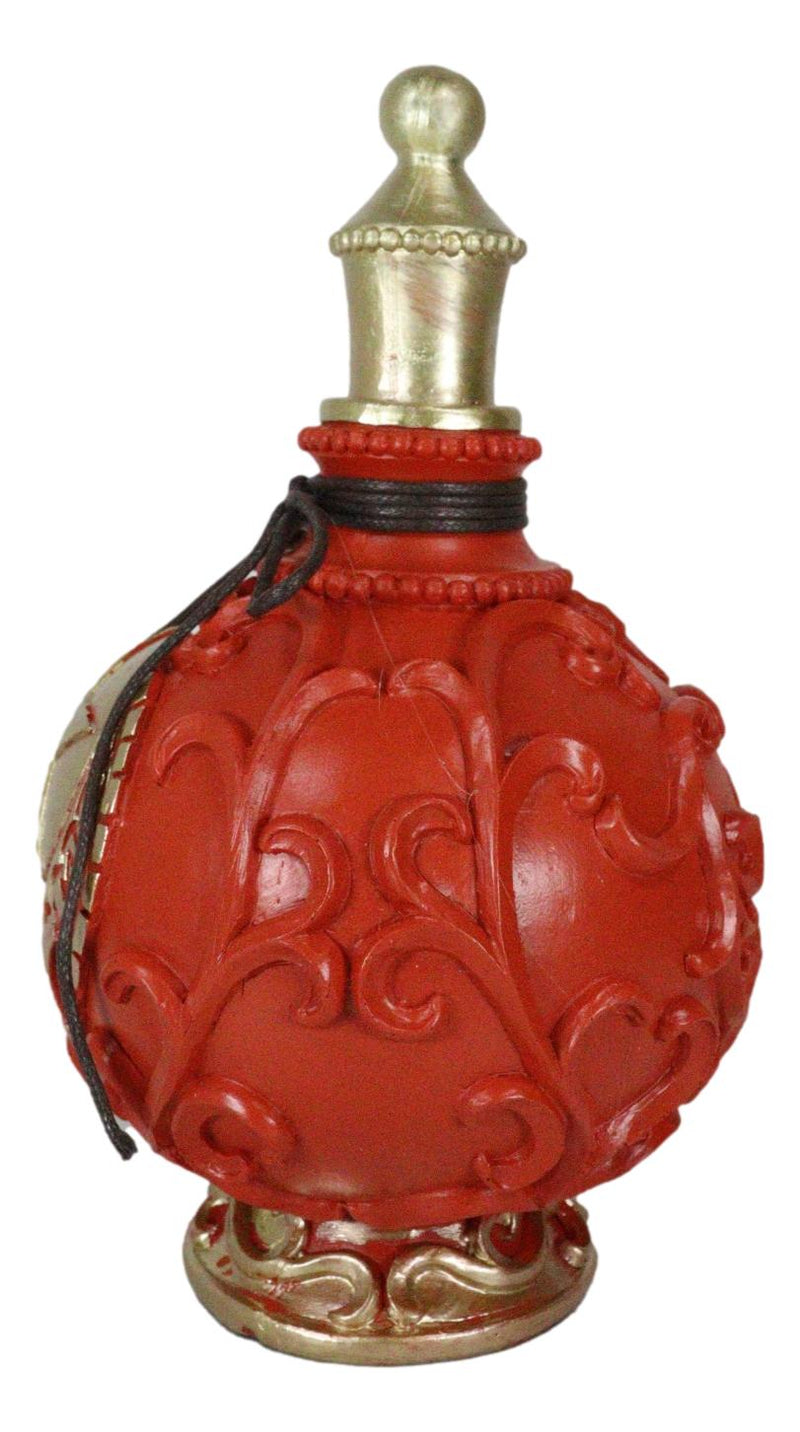 Wicca Spiritual Triple Moon Goddess With Pentacle Red Faux Potion Bottle Decor