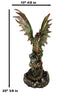 Ebros Large 26"H Green Castle Guardian Treasure Dragon Statue Fantasy Home Decor