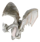 Ebros Resting Wise Old White Medieval Dragon Statue 8" Long