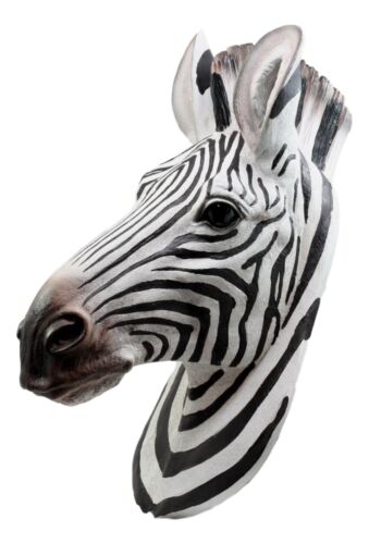 Madagascar Large Zebra Head Wall Decor Plaque 16"Tall Taxidermy Decor Sculpture