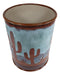 Ebros Rustic Southwestern Desert Cactus Arizona Bath Utility Waste Basket Trash Bin