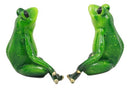 Meditating Twin Yoga Frogs Statue Buddha Frogs Decorative Sculpture Set 6"Long