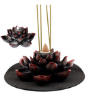 Ebros Buddha Padma Lotus Incense Stick Backflow Cone Holder Burner Figurine