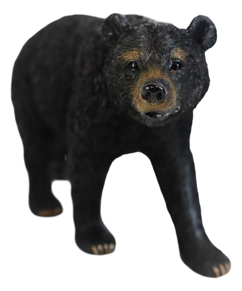 Rustic Western Cabin Lodge Realistic Black Bear Roaming The Woods Figurine 10"