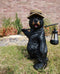 Ebros Rustic Forest Black Bear Outdoor Hiking Figurine W/ Solar LED Light Lantern Lamp