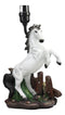 Ebros White Rearing Wild Horse Stallion Desktop Table Lamp With Nature Shade