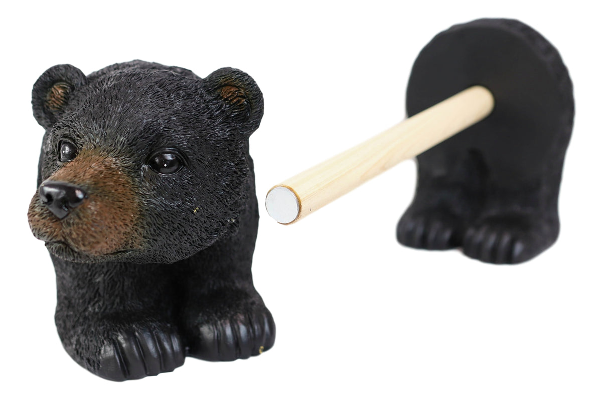 Ebros Rustic Woodland Forest Black Bear Standing Paper Towel Holder Statue