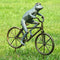 Ebros Gift 26.75" Tall Aluminum Metal Whimsical The Expedition Bicycling Frog with Helmet Garden Stake Statue Frogs Patio Pool Pond Lawn Yard Decorative Sculpture Feng Shui Zen Accent