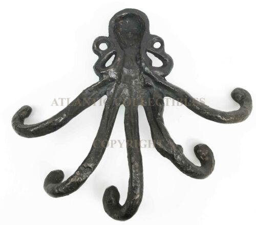 Ebros Marine Ocean Sea Giant Octopus Wall Mount Iron Coat Key Hook Hanger