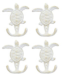 Ebros Gift 4.75" Tall Nautical Ocean Sea Turtle Cast Iron Rustic Vintage Wall Coat 2 Pegs Hook Tortoise Turtles Coastal Beach Decorative Accent Hooks for Keys Leashes Hats (4)