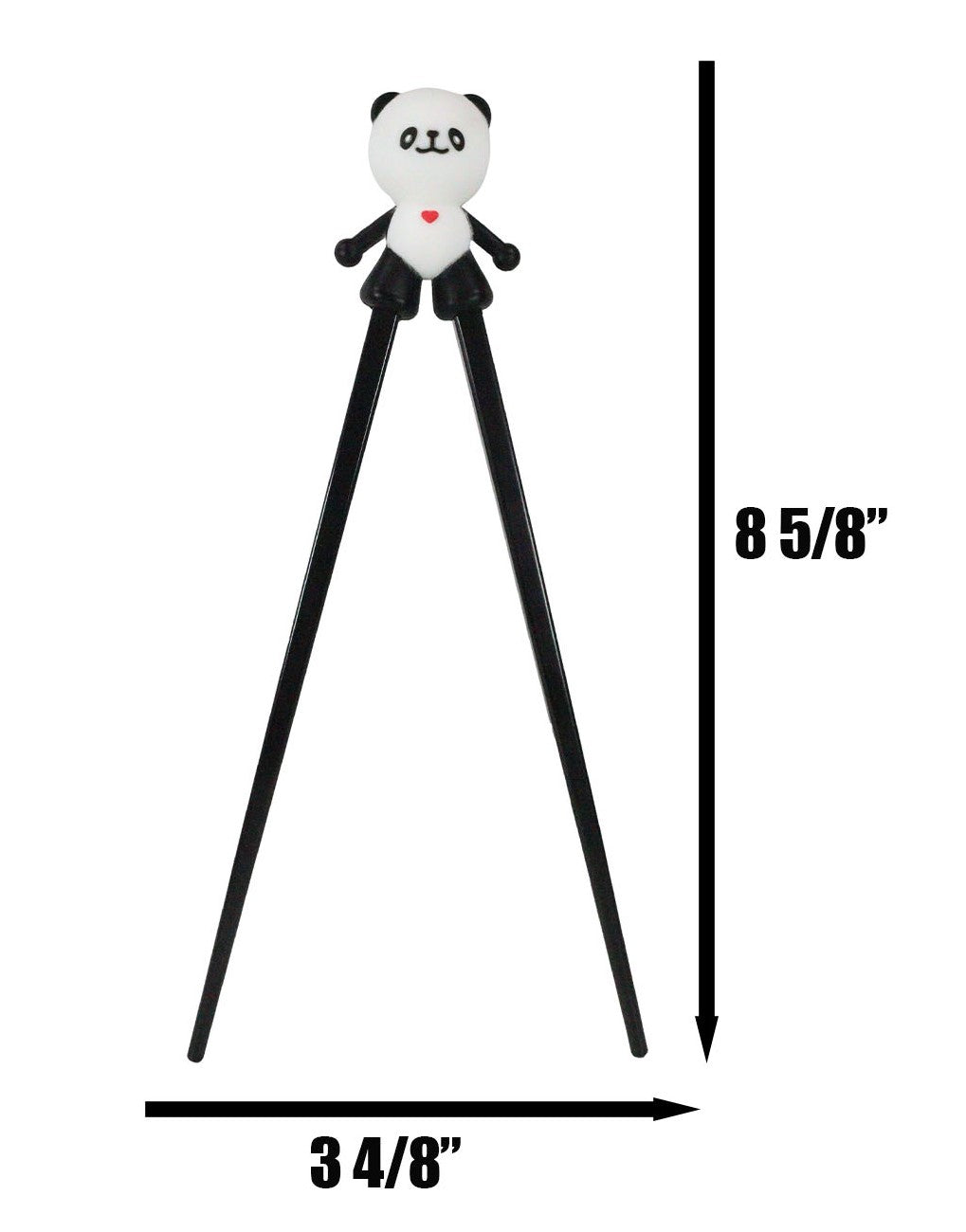 Ebros Giant Panda Reusable Training Chopsticks Set With Silicone Helper Hinge