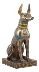 Large Egyptian Jackal Dog Anubis Statue 12.5"H God Of Mummification Afterlife