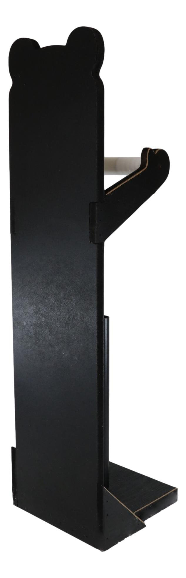 Whimsical Kids Rustic Black Bear Cub Toilet Paper Holder Floor Stand W/ Storage