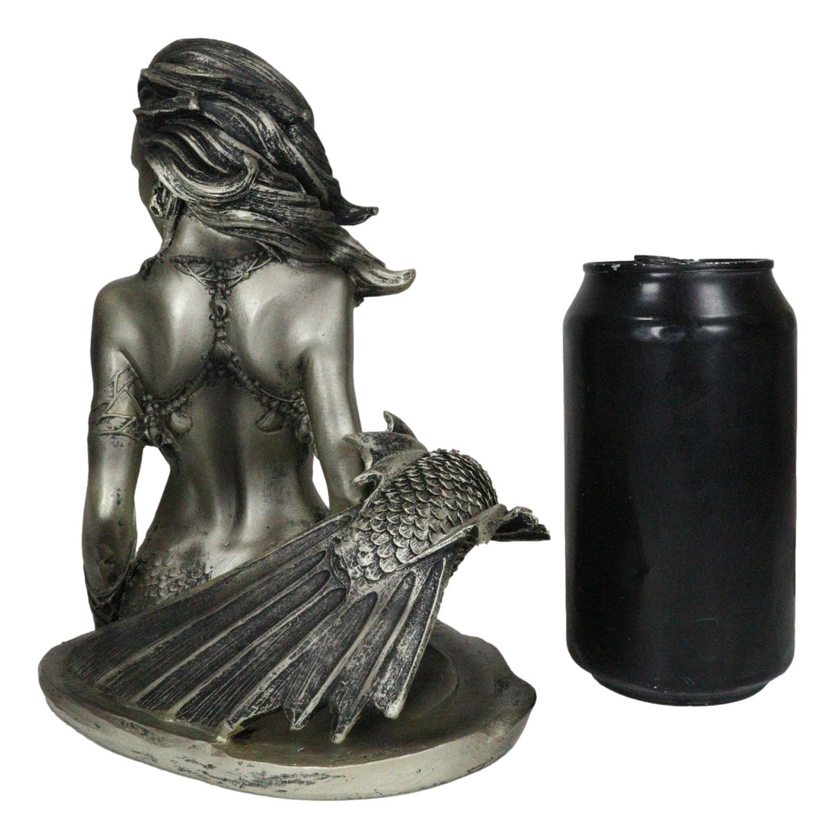 Seductive Siren of The Seas Mermaid Warrior Goddess In Fishnets Top Figurine
