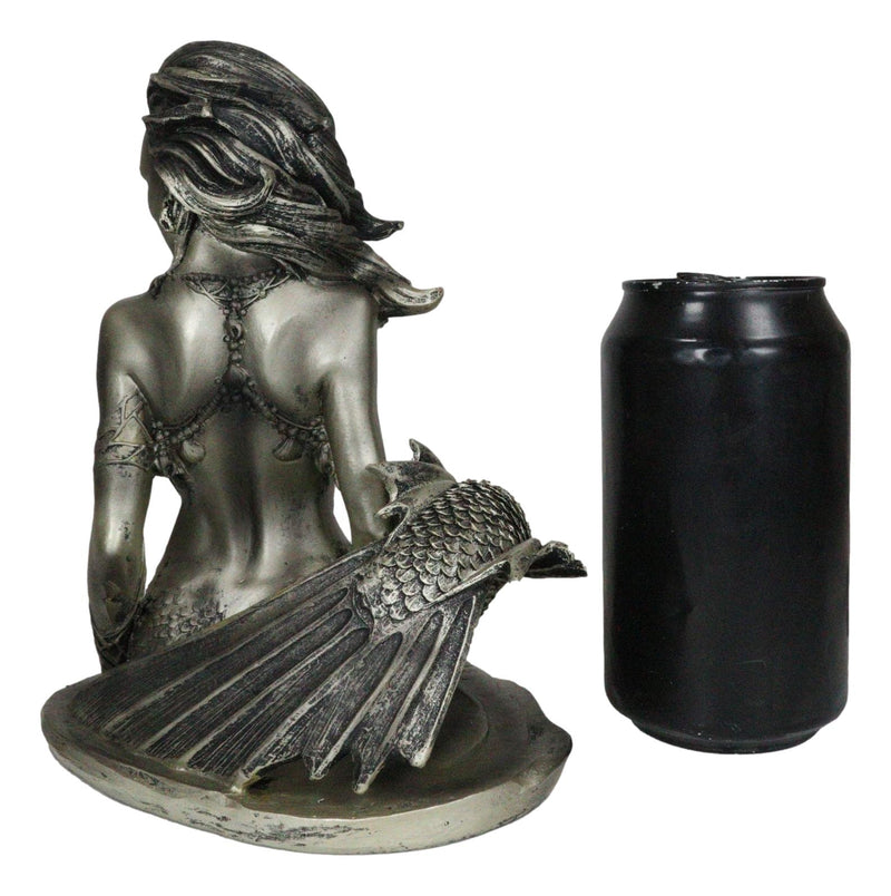 Seductive Siren of The Seas Mermaid Warrior Goddess In Fishnets Top Figurine