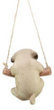 Cute Lifelike Teacup Pug Puppy Macrame Branch Hanger 5.5"Tall With Jute Strings