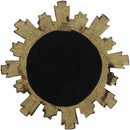Rustic Vintage Gold Solar Sun With Sunburst Rays Round Wall Decor With Mirrors