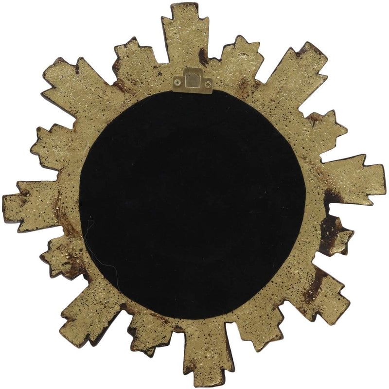 Rustic Vintage Gold Solar Sun With Sunburst Rays Round Wall Decor With Mirrors