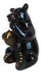 Western Rustic Black Bear Eating Honey From Honeycomb Beehive Figurine Bears