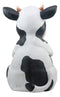 Ebros Country Farm Whimsical Holstein Cow Statue Holding Solar LED Lantern Light 14"H