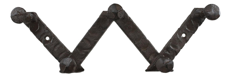 Cast Iron Rustic Industrial Farmhouse Railroad Nail Spikes 5 Peg Wall Hooks