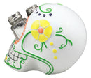 Day of The Dead Tattoo White Sugar Skull Salt And Pepper Shakers Holder Figurine