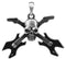 Ebros Gothic Skull Rocker With Crossed Dual Guitar Pewter Necklace Pendant