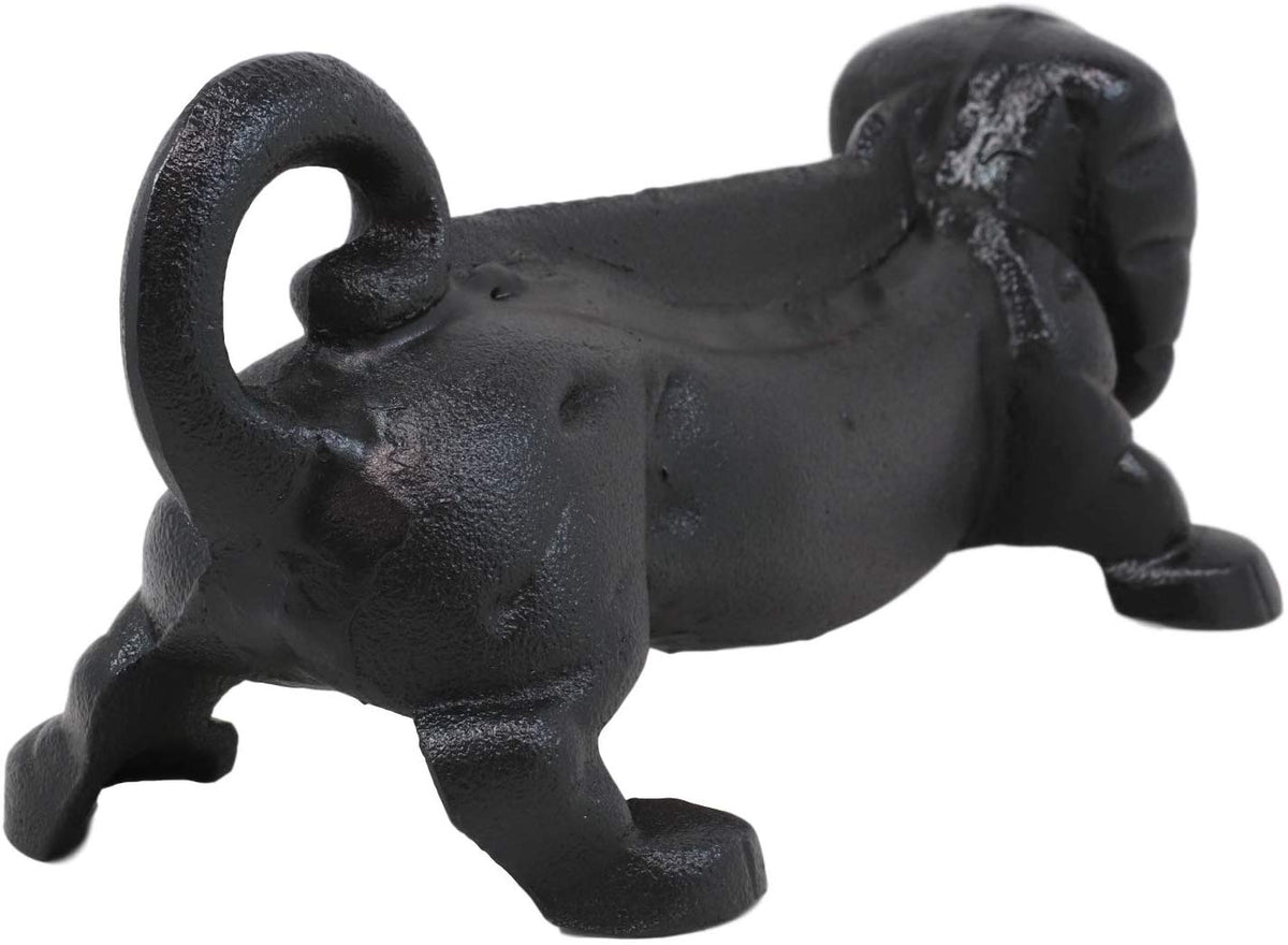 Ebros Cast Iron Rustic Black Sausage Dachshund Dog Boot Cleaner Scraper Weathered Outdoor Patio Backyard Entrance Accent Statue 12.75" Long for Dirty Shoes Boots Footwear - Ebros Gift