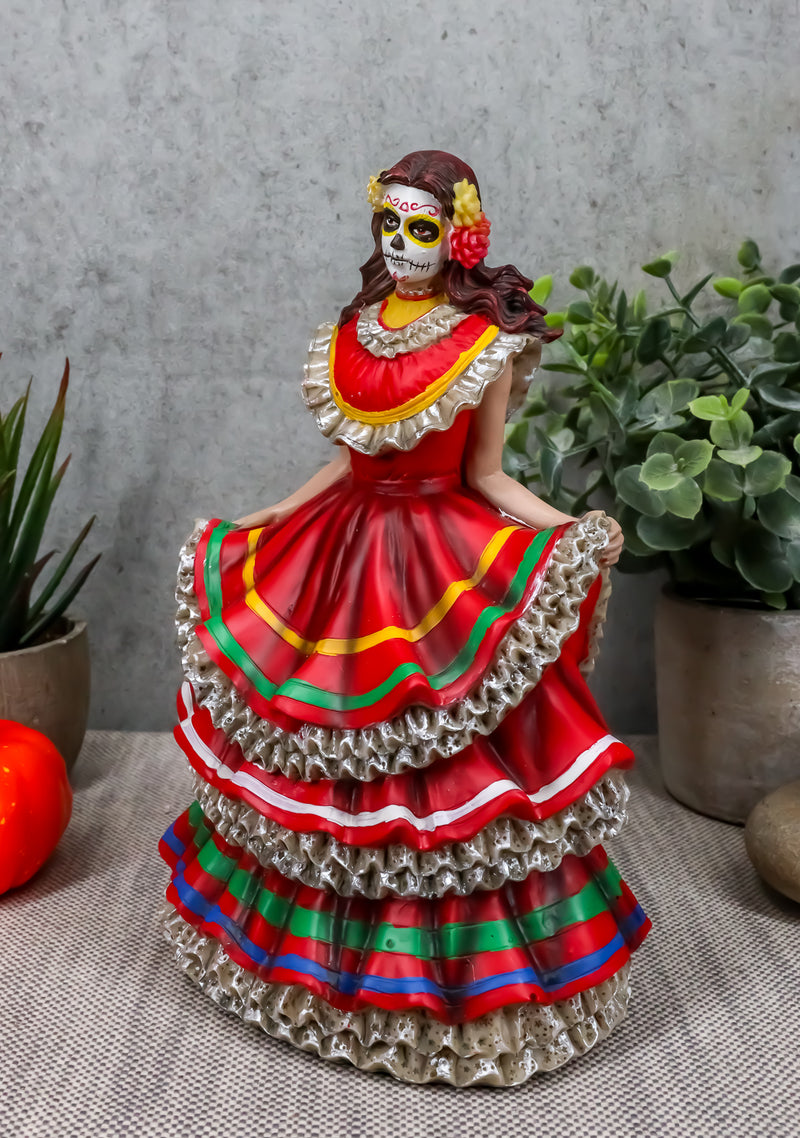 day of the dead red dress Amazon.com: Panitay 4 Pcs Day of the Dead Mexican Costume for Women, Mexican Flower Crown Headband Red Black Layers Long Skirt Flamenco Dress Rose Lace Gothic Pendant Choker Necklace Earrings for Halloween :
