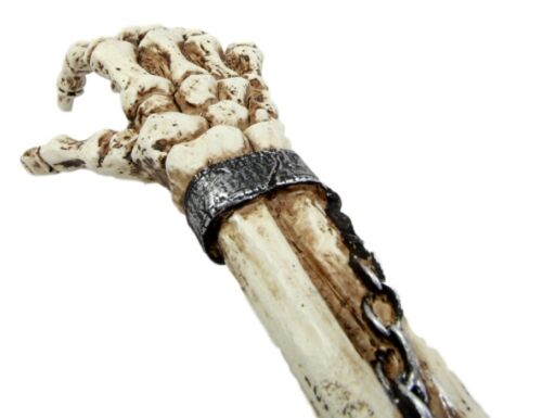Skull Prison Ossuary Shackled Skeleton Hand Back Scratcher Figurine 15.25"L