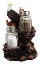 Ebros Bald Eagle Residing By Its Nests Salt and Pepper Shaker Set Holder 6.5"H