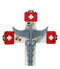 Red Cross Physician Healer Caduceus Herald's Wand Serpents Winged Wall Cross