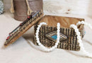 Southwestern Indian Turquoise Arrow Feather Faux Wooden Decorative Jewelry Box