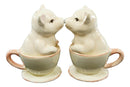 Ebros  Couple Kissing Teacup Miniature Pigs Hog Heavens Ceramic Salt Pepper Shaker Set