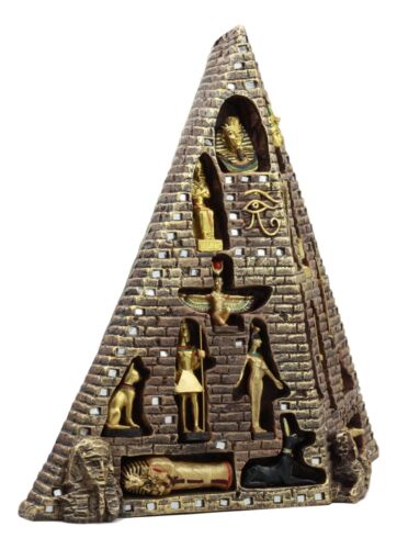 Ebros Egyptian Pyramid Statue With 16 Miniature Gods Anubis Osiris Isis Maat Bastet