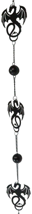 Wyverex Alchemy Folklore Dragon Metal Wall Hanging Mobile Wind Chime With Beads