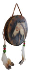 Indian Dreamcatcher Drum Shield With Tribal Medicine Horse Wall Decor Sculpture