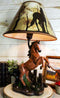 Ebros Rearing Wild Chestnut Horse Stallion Desktop Table Lamp With Shade Home Decor