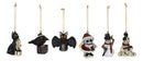 Set Of 6 Scary Merry Christmas Halloween Skeleton Santa Snowman Tree Ornaments