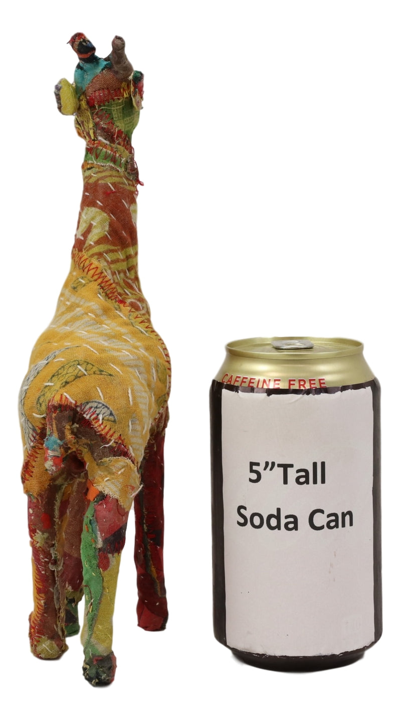 Safari Tall Giraffe Hand Crafted Paper Mache In Colorful Sari Fabric Figurine