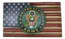 Patriotic American Flag United States Army Eagle Seal Wooden Wall Decor Plaque